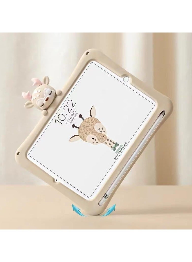 عام الحافظة الخاصة بالأطفال لجهاز iPad الجيل التاسع / الثامن / السابع (2021/2020/2019) مع حامل وحامل قلم، حافظة حماية كاملة للجسم من السيليكون للكمبيوتر اللوحي. - Image 3
