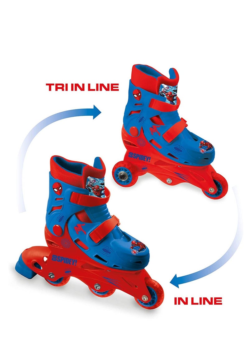 Spiderman 3 Wheels Tri/Inline Kid Skates Size 29-32