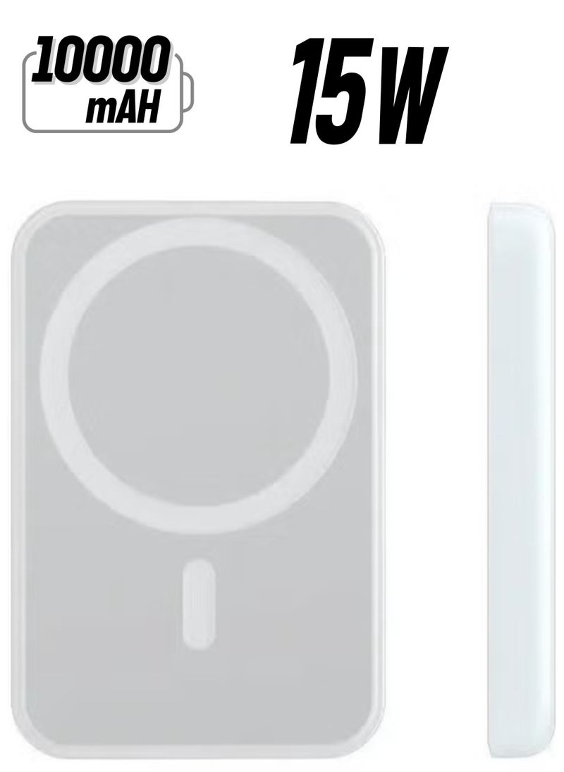 Generic - NEW MagSafe Wireless Power Bank for iPhone 15 – 10,000mAh Portable Charger in White - Image 1