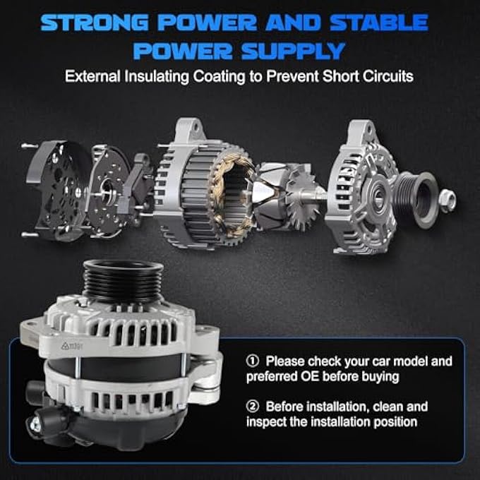 YOMALL Alternators 11391 for 2009-2012 RL & 2010-2013 ZDX & 2010-2014 TSX & 2009-2011 Pilot & 2011-2013 MDX & 2008-2010 Odyssey & 2009-2011 Ridgeline & 2009-2014 TL 3.5L / 3.7L - Image 5