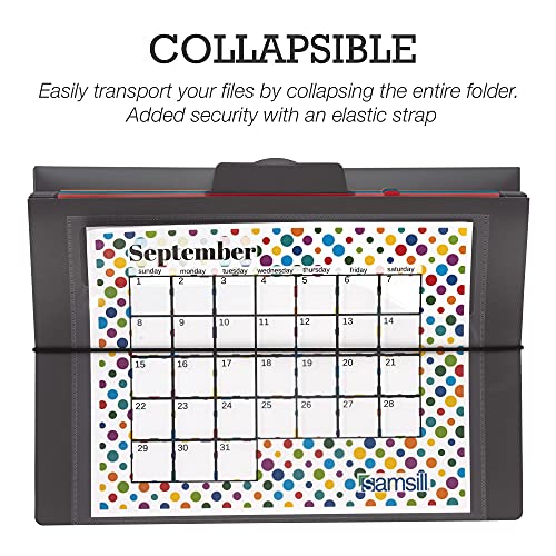 Samsill Cascading Wall File Organizer, Classrom Organization and Storage, 6 Removable Poly Hanging File Folders, Command Center Wall Organizer, Gray with Assorted Fashion Color Folders - Image 4