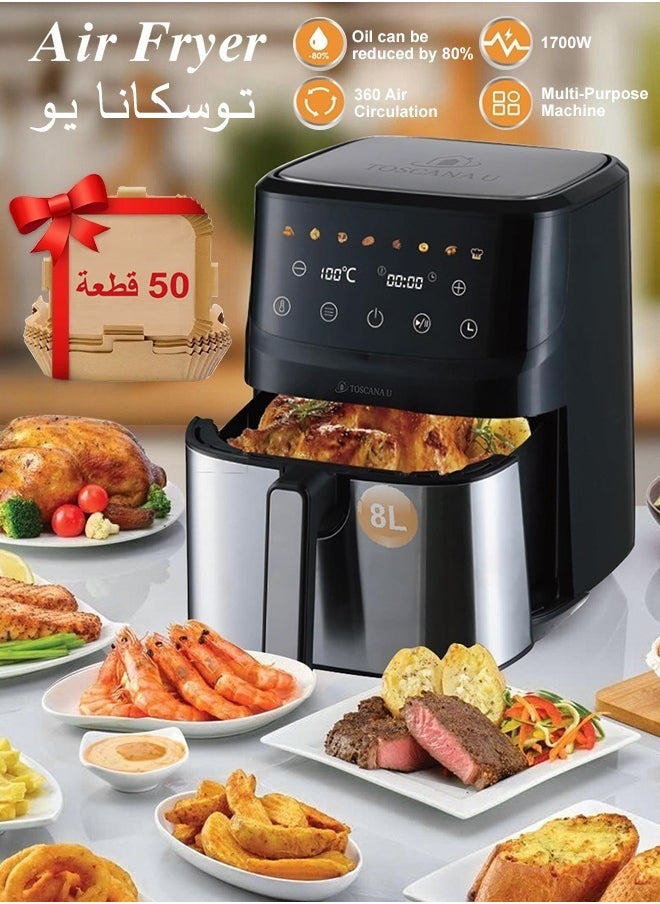 TOSCANA U Air fryer with screen 8 liters of 1700 watts 