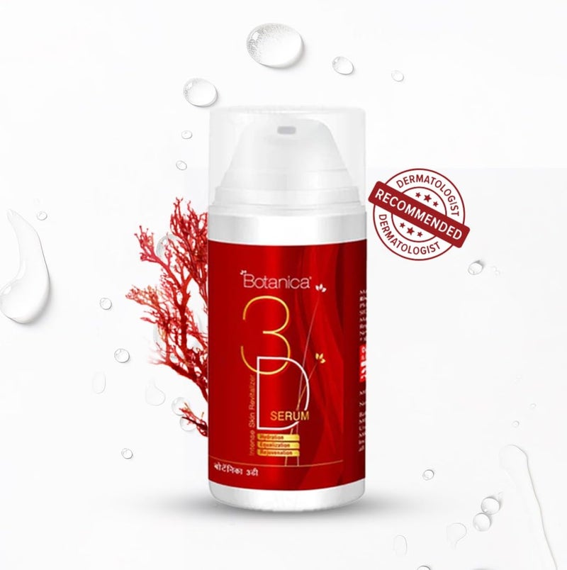 Botanica 3D Serum 30ml Intense Revitalizer Serum Reduces Dryness Fine Lines Rejuvenating Hydrating Reduces Pigmentation Redness Enriched with Niacinamide Glycerine - Image 2
