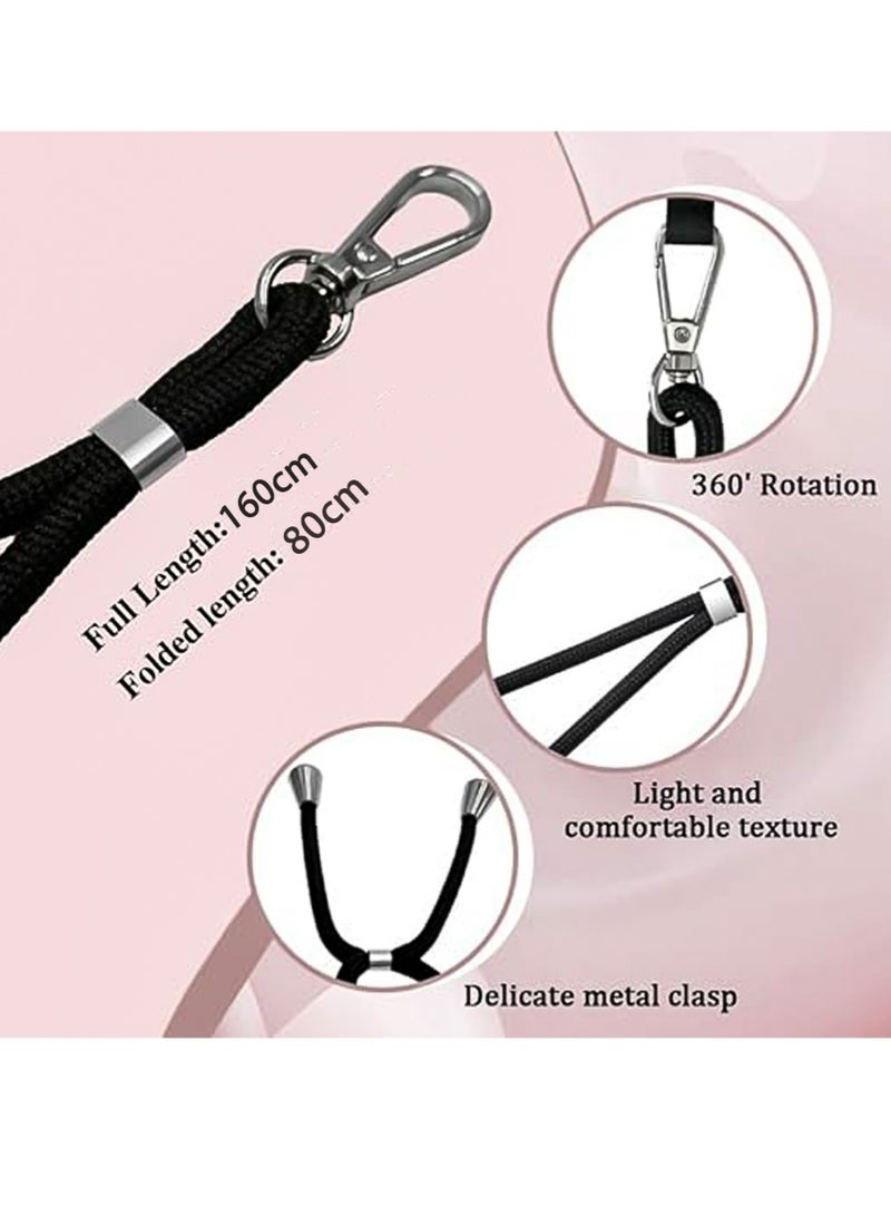 Phone Lanyard, Universal Crossbody Phone Lanyard, Multi-purpose Nylon Patch, Adjustable Shoulder Strap And Neck Strap, Compatible With Most Smartphones, 1 Adjustable Neck Strap, 2 Compatible Pads (black)  - Image 3
