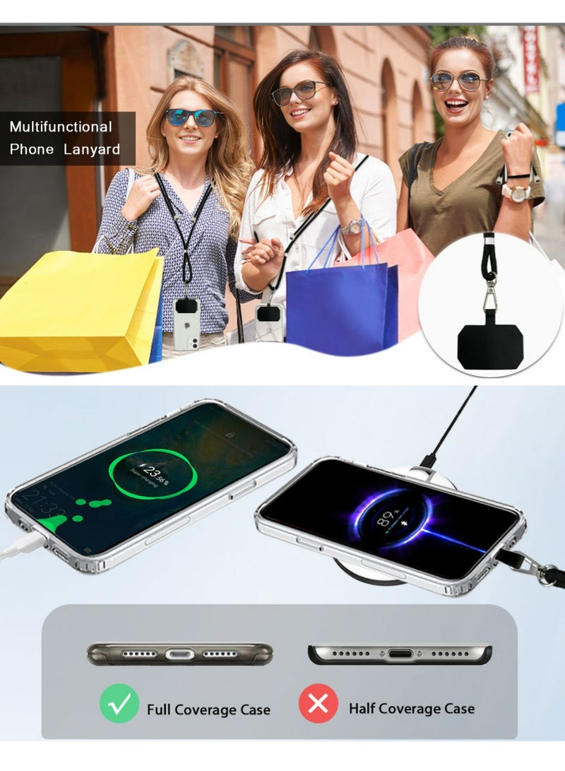 Phone Lanyard, Universal Crossbody Phone Lanyard, Multi-purpose Nylon Patch, Adjustable Shoulder Strap And Neck Strap, Compatible With Most Smartphones, 1 Adjustable Neck Strap, 2 Compatible Pads (black)  - Image 5