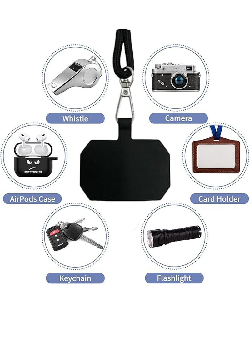 Phone Lanyard, Universal Crossbody Phone Lanyard, Multi-purpose Nylon Patch, Adjustable Shoulder Strap And Neck Strap, Compatible With Most Smartphones, 1 Adjustable Neck Strap, 2 Compatible Pads (black)  - Image 4