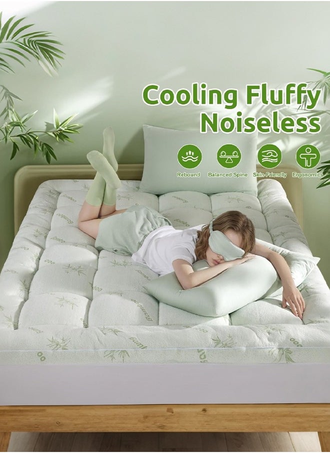 Bamboo Mattress Topper 800 GSM Down Alternative Fill Cooling Mattress Pad for Back Pain Pillow Top Mattress Cover Quilted Mattress Protector 120x200cm - pzsku/Z6BD1E88AFD5A96BE87D8Z/45/_/1728356586/a269a8b6-a603-4d19-8871-098cb2e64875