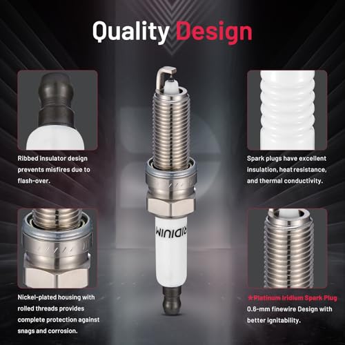 BDFHYK 97080 Platinum Iridium Spark Plugs Compatible with Hyundai Elantra Elantra GT Kona Sonata Tucson Veloster Veloster,Compatible with Kia Forte Forte Koup Forte5 Optima Soul 1.6L L4 Set of 4 - Image 3