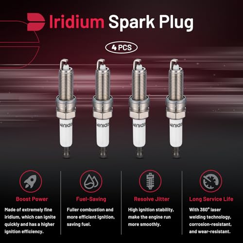 BDFHYK 97080 Platinum Iridium Spark Plugs Compatible with Hyundai Elantra Elantra GT Kona Sonata Tucson Veloster Veloster,Compatible with Kia Forte Forte Koup Forte5 Optima Soul 1.6L L4 Set of 4 - Image 4