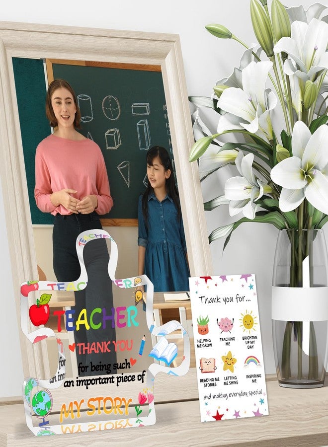 Asekonc Teacher Appreciation Gifts, Teacher Gifts Ideas Thank You Engraved Acrylic Block Puzzle 4.1 x 3.5 inch - Heartwarming Teacher Gift - Cute Student Teacher Gifts - Novelty Daycare Teacher Gift - Image 4