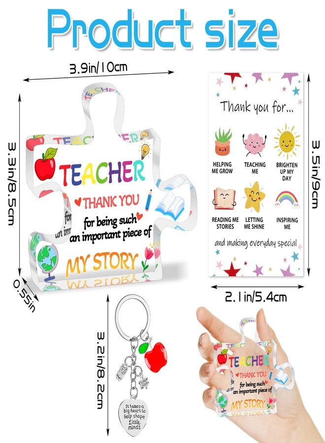 Asekonc Teacher Appreciation Gifts, Teacher Gifts Ideas Thank You Engraved Acrylic Block Puzzle 4.1 x 3.5 inch - Heartwarming Teacher Gift - Cute Student Teacher Gifts - Novelty Daycare Teacher Gift - Image 3