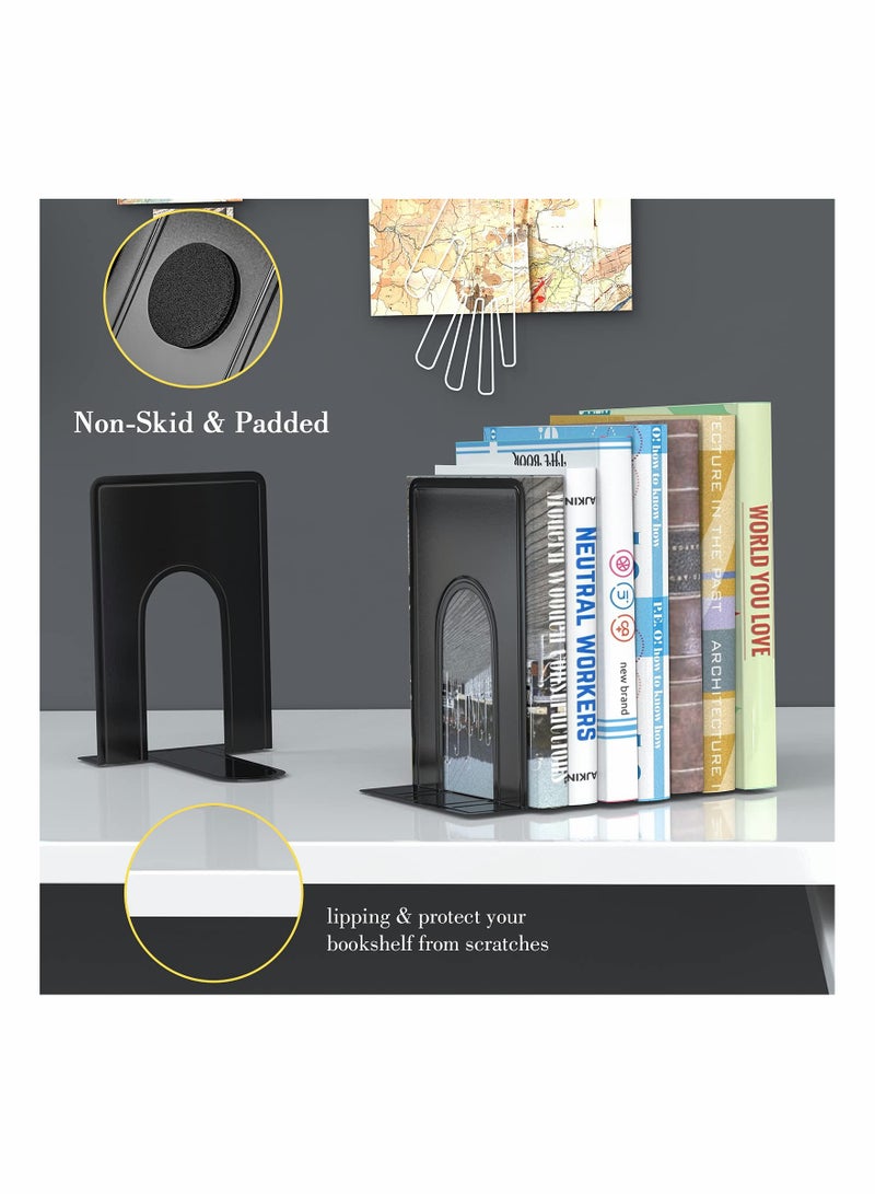 KASTWAVE Bookends, Universal Premium Bookends for Shelves, Heavy Duty Metal Bookend Support - Image 5