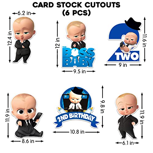 Zyozique Boss Baby Theme 2nd Birthday Decoration with Happy Birthday Paper Banner, Cardstock Cake Toppers, Metallic Balloons for Boys (Pack of 60) - Image 5