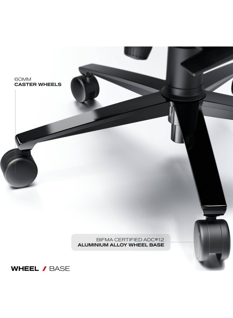 سايبيرت كرسي ألعاب Microless x Cybeart إصدار محدود، كرسي ألعاب فاخر مرخص من APEX 2.0، جلد صناعي متين، مساند ذراع قابلة للتعديل رباعية الأبعاد، إسفنج معالج بالتبريد، دعم قطني قابل للتعديل، أسود - Image 4
