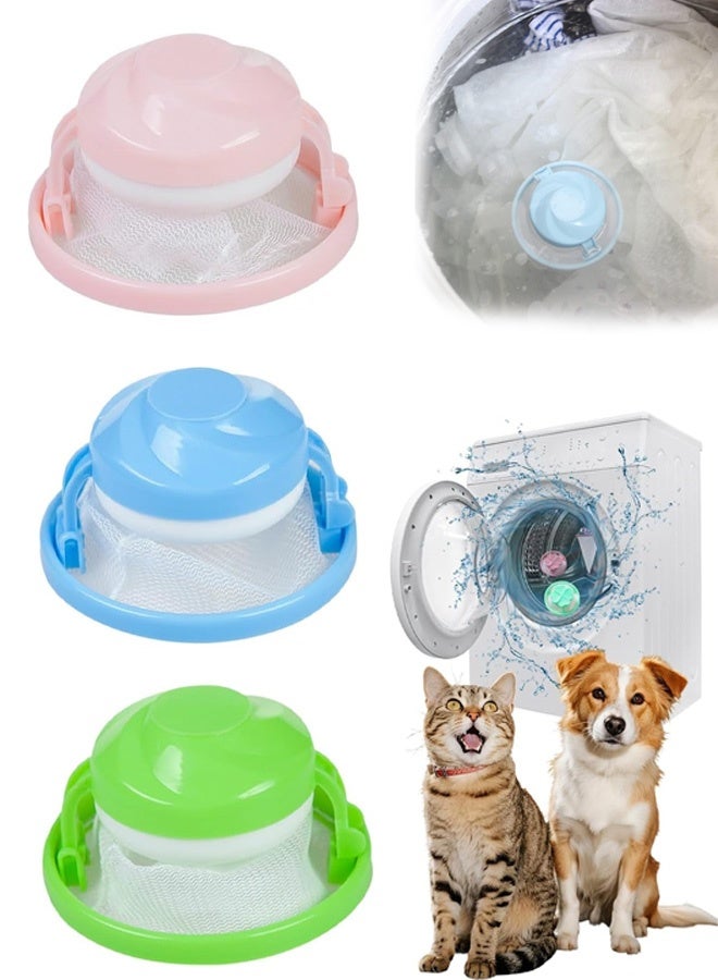 3 قطع من أكياس فلتر التقاط شعر الغسالة لإزالة شعر الحيوانات الأليفة، حقيبة شبكية من مادة إي في إيه، فلتر حطام الوبر، أداة تنظيف منزلية قابلة لإعادة الاستخدام لشعر الكلاب بألوان عشوائية - Image 1