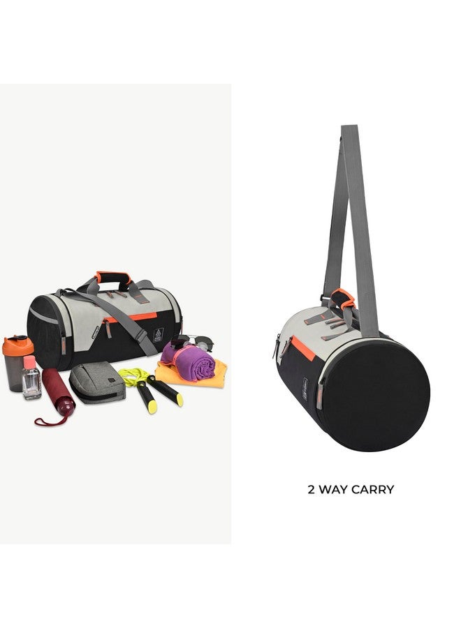 Gear Cross Training 26L Water Resistant Travel Duffle Bag/Gym Bag for Men/Women - Black Orange - Image 3