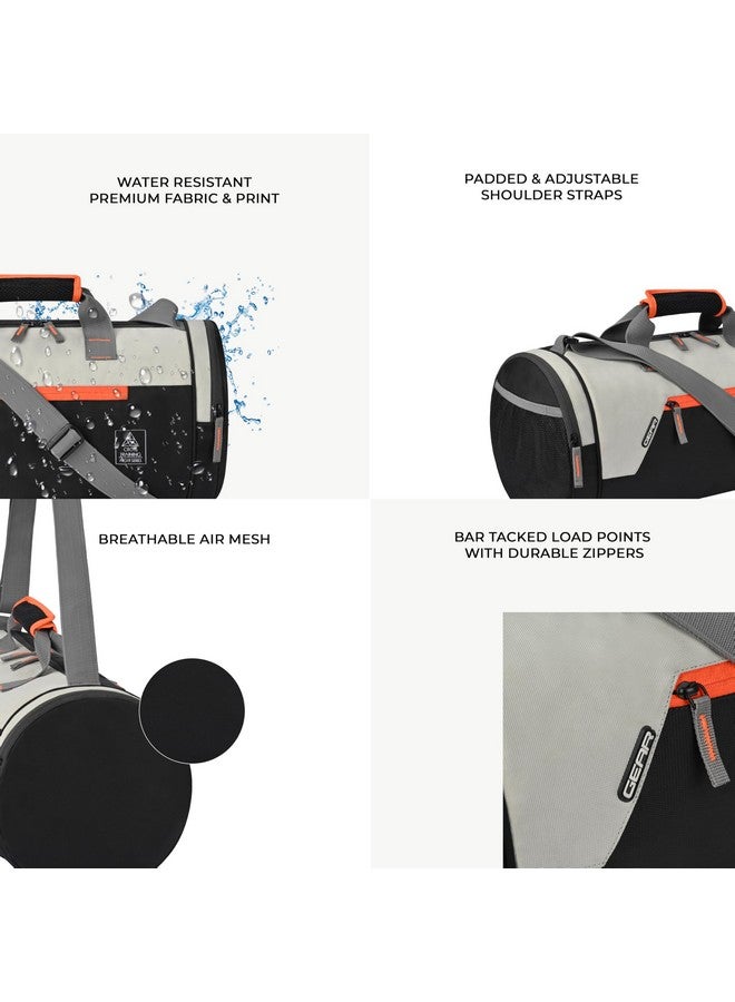 Gear Cross Training 26L Water Resistant Travel Duffle Bag/Gym Bag for Men/Women - Black Orange - Image 4