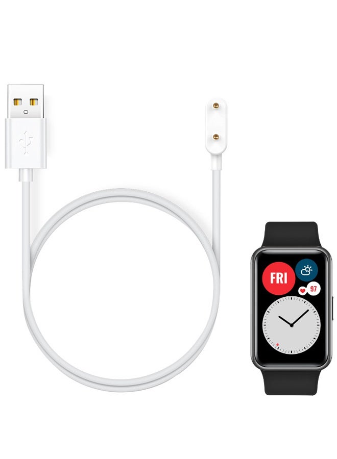 USB Charger Cable Compatible with Huawei Watch Fit/Fit 2/Fit Mini/Band 9/8/7/6/6 Pro/Honor Band 9/8/7/6/Watch ES Smartwatch Replacement Magnetic Charging Cord, White 100cm - Image 1