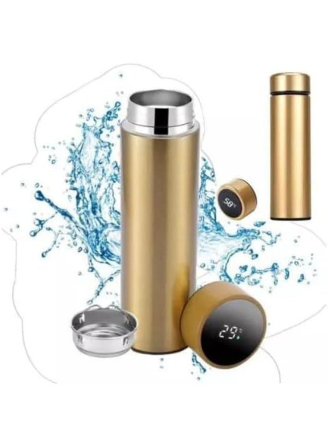 Bottles Smart Thermos Bottle Vacuum Flasks Led Digital Temperature Display Stainless Steel Insulation Mugs Intelligent Thermo Cups Gold-Led Style 500ML - Image 1