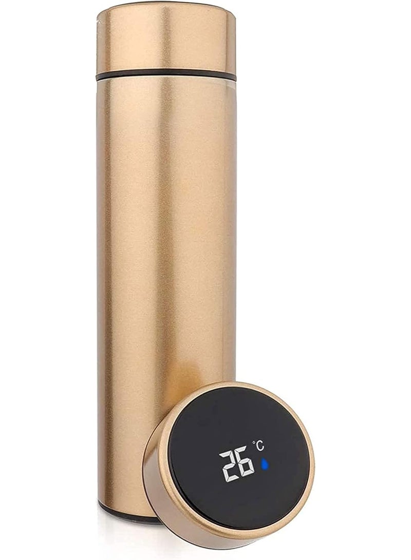 Bottles Smart Thermos Bottle Vacuum Flasks Led Digital Temperature Display Stainless Steel Insulation Mugs Intelligent Thermo Cups Gold-Led Style 500ML - Image 3