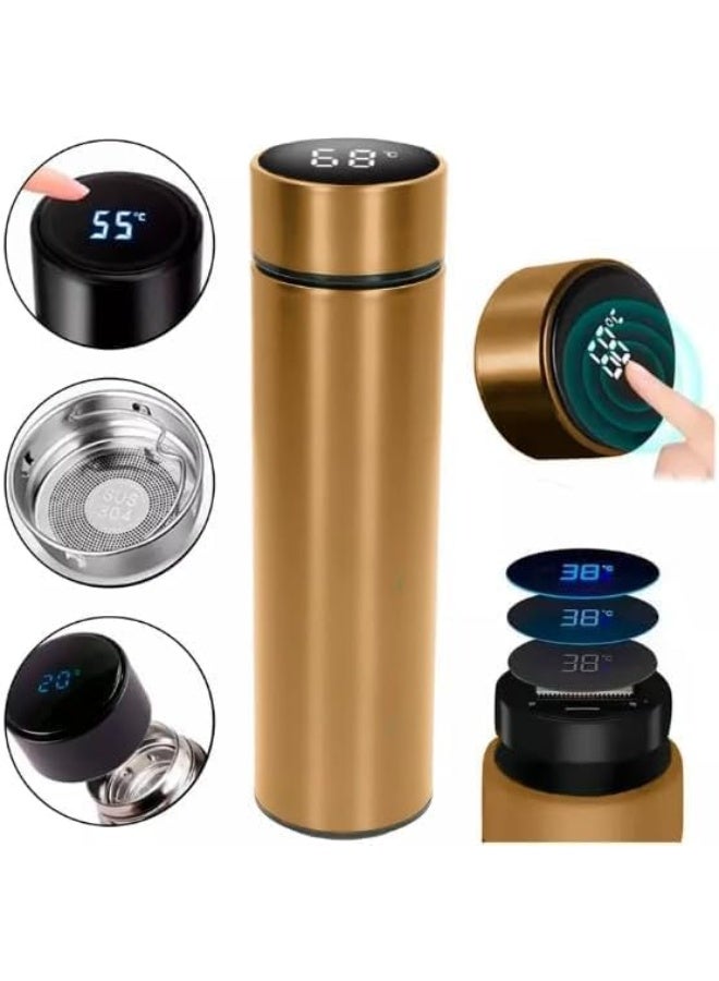 Bottles Smart Thermos Bottle Vacuum Flasks Led Digital Temperature Display Stainless Steel Insulation Mugs Intelligent Thermo Cups Gold-Led Style 500ML - Image 2