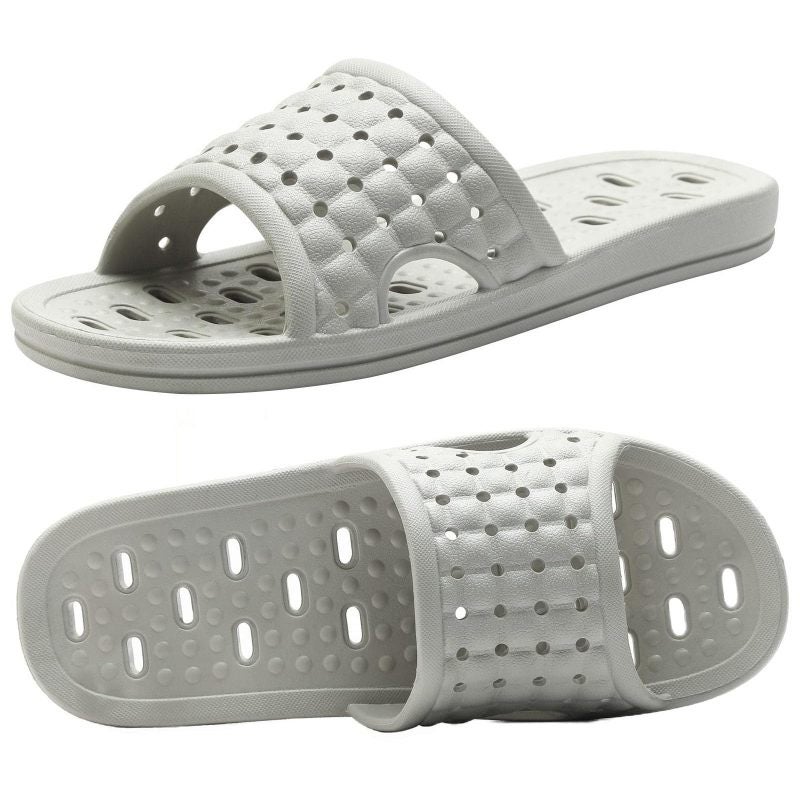Shower Slippers 40-41 Grey - Quick-Drying With Drain Holes Non-Slip Comfortable Durable For Bathroom Gym Pool Dorm Spa Beach - Image 1