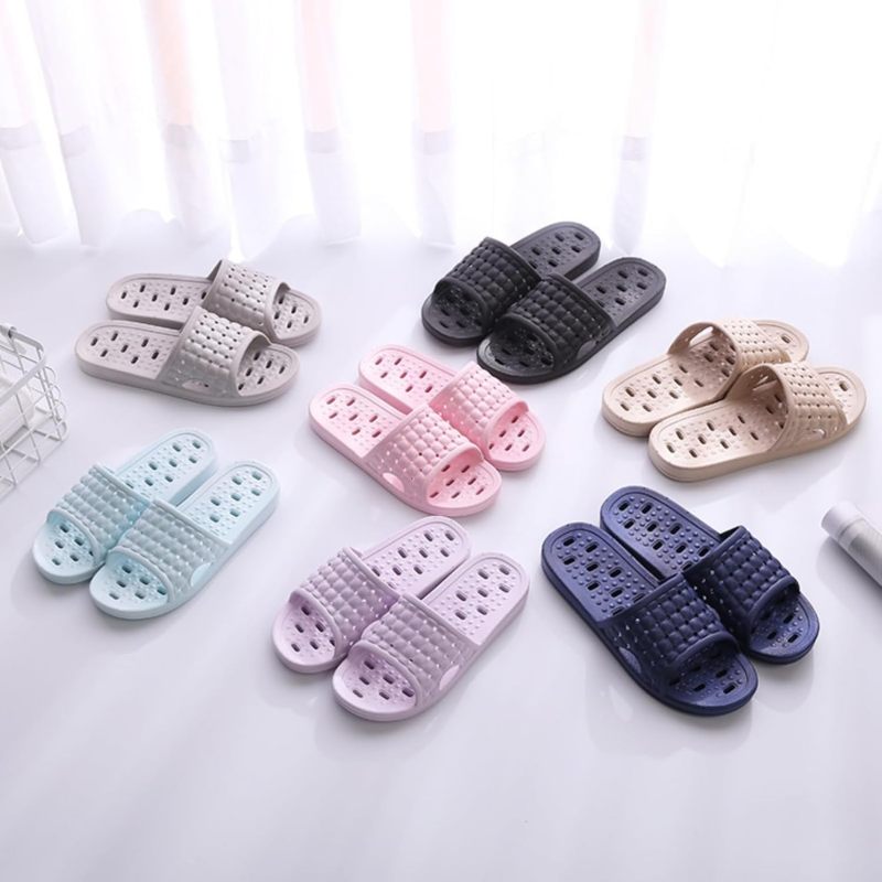 Shower Slippers 40-41 Grey - Quick-Drying With Drain Holes Non-Slip Comfortable Durable For Bathroom Gym Pool Dorm Spa Beach - Image 4