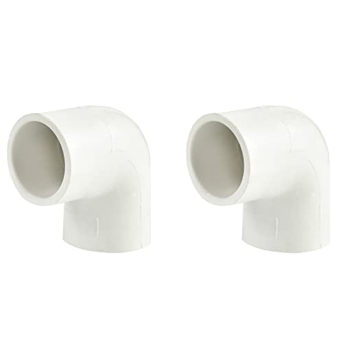 FangKingNo 2pcs 2Inch 2-Way PVC Pipe Fitting 90 Degree Elbow Adapter Coupling Schedule 40 White Socket - Pack of 2(2, 2") - Image 1