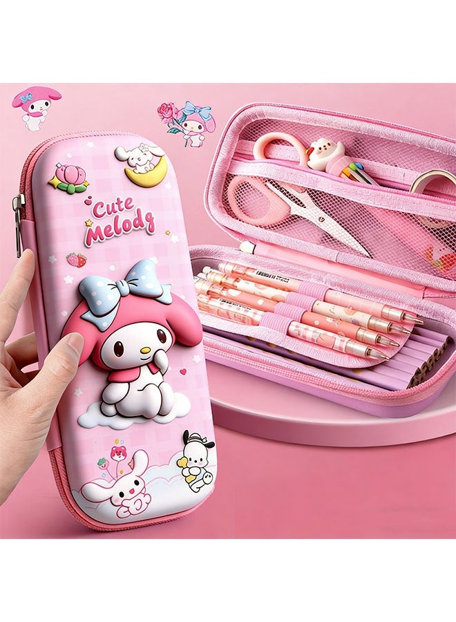 Sanrio My Melody girls' pencil case, waterproof and drop-resistant, 3D large-capacity portable cartoon pencil storage case, suitable for elementary school students - Image 2