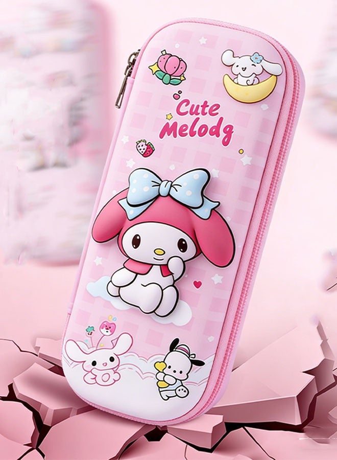 Sanrio My Melody girls' pencil case, waterproof and drop-resistant, 3D large-capacity portable cartoon pencil storage case, suitable for elementary school students - Image 4
