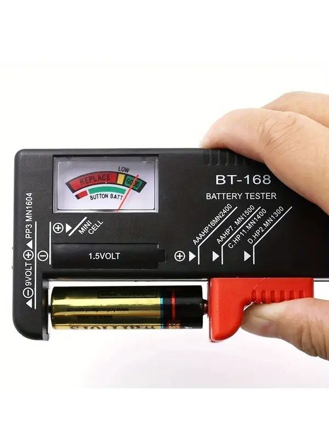 Black Battery Tester AA AAA C D 9V Digital Display Color Coded Power Indicator - Image 2