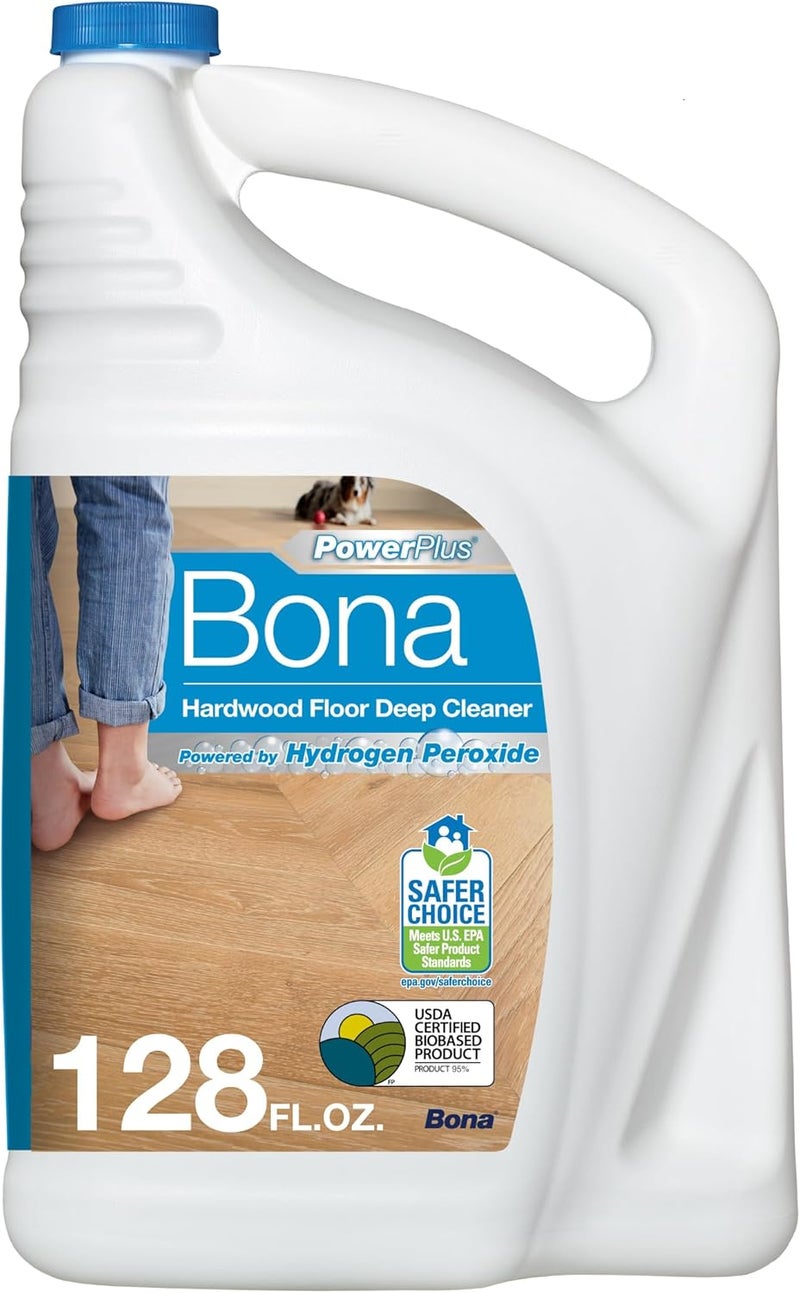 Bona PowerPlus Hardwood Floor Deep Cleaner Refill - 128 fl oz - Refill for Bona Spray Mops and Spray Bottles - Residue-Free Floor Cleaning Solution for Wood Floors - Image 1