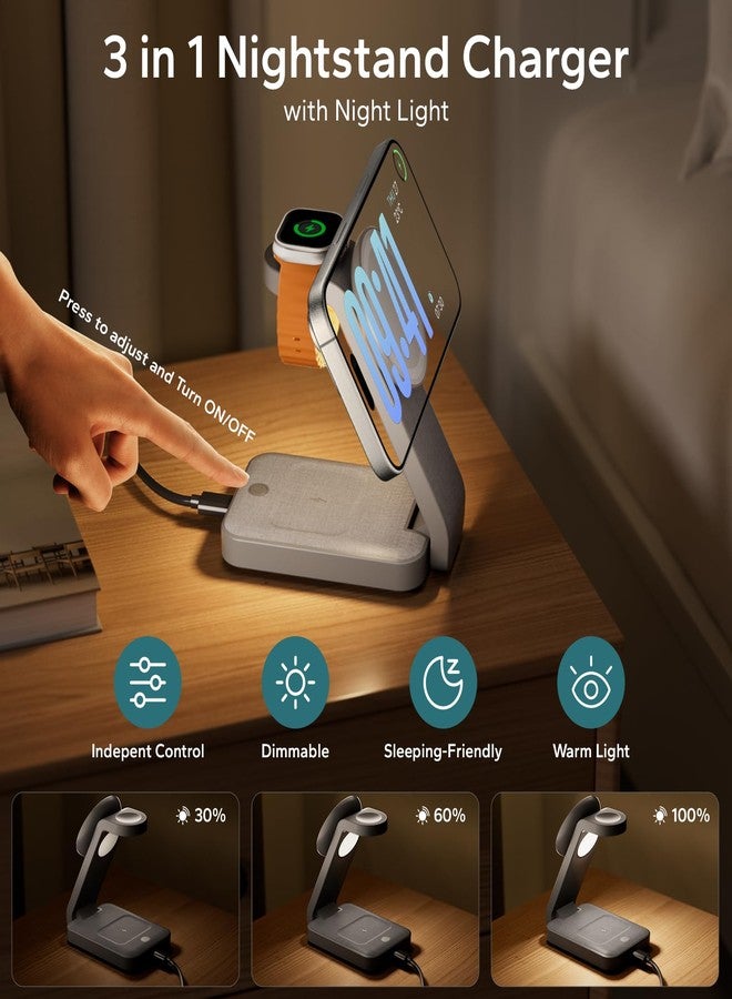 eazpower 3 in 1 Foldable Wireless Charging Station for Multiple Devices Apple, SR6-G-US - Image 2