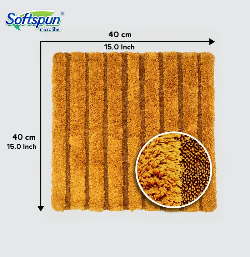 SOFTSPUN Microfiber Hybrid Cloth 1400 GSM, 40x40cm, 1 Pc, Brown color for Cars and Homes. Dual Loop, Super Absorbent Edgeless Towel with Plush Pile. Lint Free Cloth for Cleaning, Drying and Detailing. - Image 2
