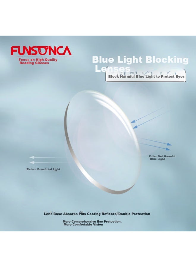 Funsonca Blue Light Blocking Ultra-light Imported Material Frame Non-metal Men And Women's Presbyopic Gl Large Frame Not Easily Foldable Anti-slip 250 Degrees - Image 3