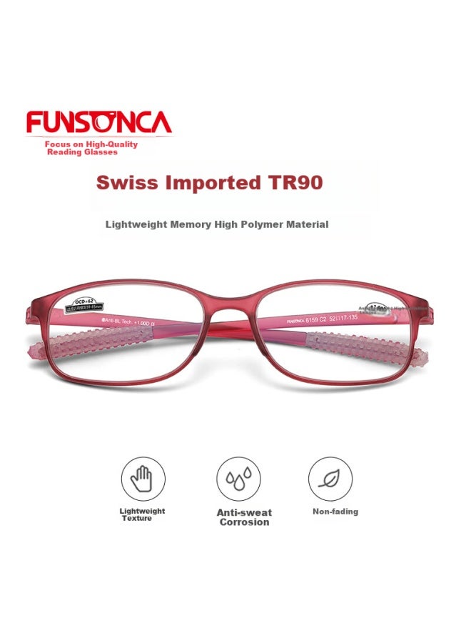 Funsonca Blue Light Blocking Ultra-light Imported Material Frame Non-metal Men And Women's Presbyopic Gl Large Frame Not Easily Foldable Anti-slip 250 Degrees - Image 2