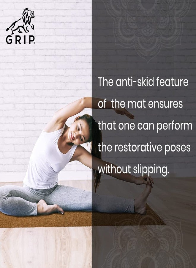 GRIP® Yoga Mat | Exercise Mat | Cork | 24 Inches X 72 Inches | 4 mm Thick | Eco- Friendly | Plain Yoga Mat for Men & Women | Perfect for Home & Gym - Image 5
