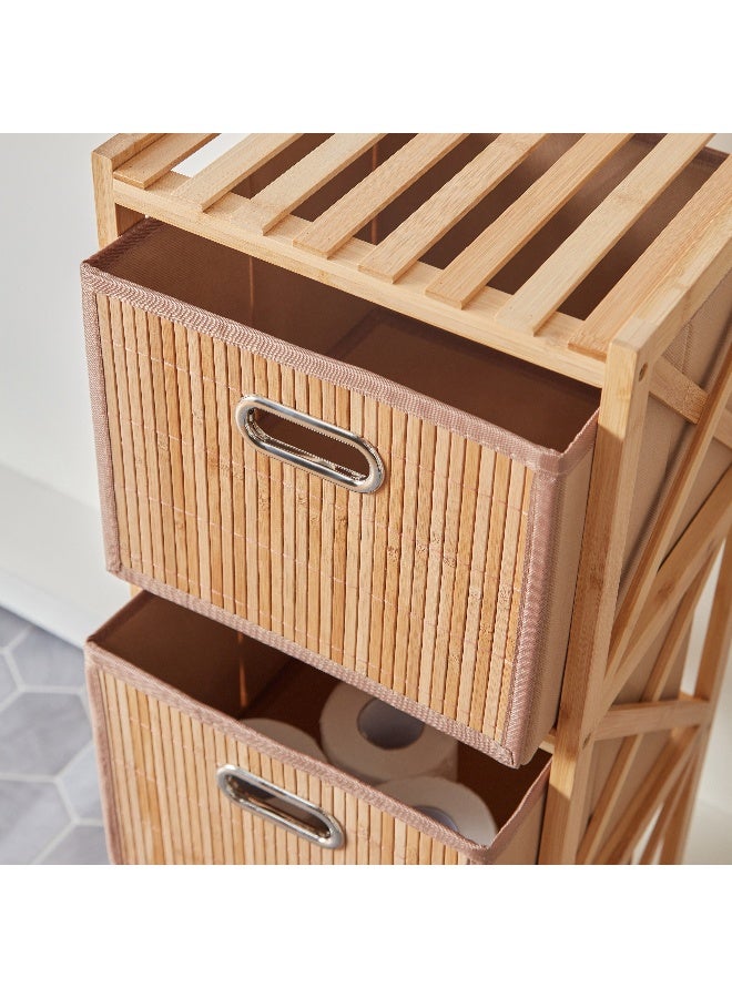هوم بوكس خزانة حمام ناتورا بامبو بثلاثة أدراج 32 × 90 × 30 سم - Image 3