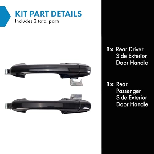 TRQ مجموعة مقابض الأبواب الخارجية اليسرى واليمنى TRQ متوافقة مع هوندا أكورد 2003-2007 - Image 2