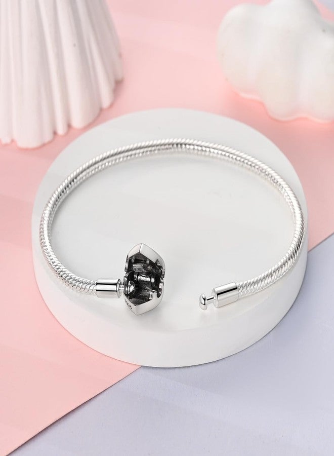 MULA 925 Sterling Silver Snake Chain Charm Bracelet Butterfly Heart Clover with 5A Cubic Zirconia Bracelets for Women - Image 3