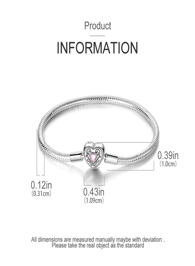 MULA 925 Sterling Silver Snake Chain Charm Bracelet Butterfly Heart Clover with 5A Cubic Zirconia Bracelets for Women - Image 4
