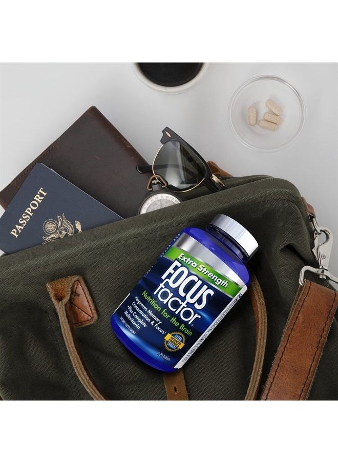 Focus Factor - Adults Extra Strength, 120 Count - Brain Supplement for Memory, Concentration and Focus - Complete Multivitamin with DMAE, Vitamin D, DHA - Trusted Health Vitamins - Image 1