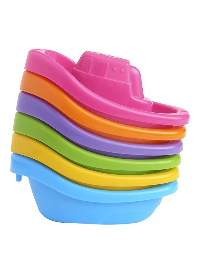 NIBEMINENT 6-Piece Little Boat Train Bath Toy 11.68x5.84x5.59cm - Image 1
