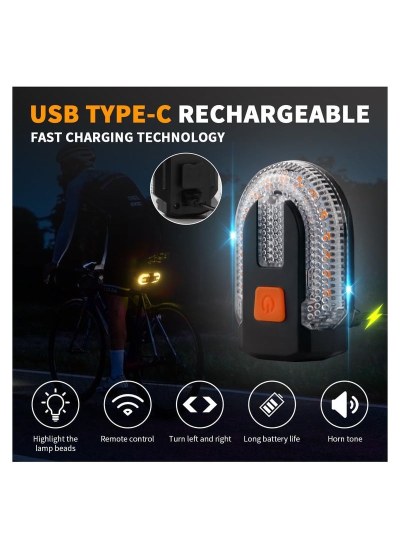 SYOSI Rechargeable Bike Tail Light with Turn Signals, Wireless Remote, 5 Lighting Modes, IPX4 Waterproof, USB Type-C Fast Charging, Easy Mount for Cycling Safety, Dual Installation Options  - Image 3