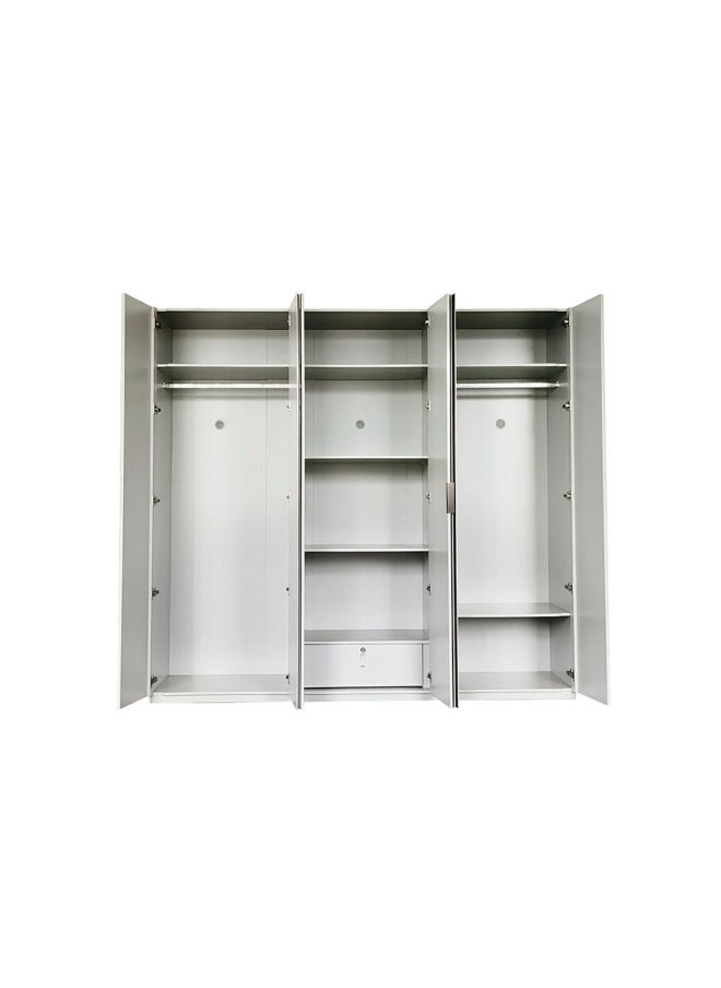 DANUBE HOME Santelmo 6 Door Wardrobe w/ Mirror -HG Light Grey  - Image 3
