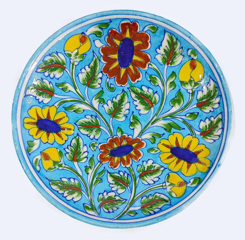 Craft Park Jaipur Blue Pottery Decorative Plate For Home Decor