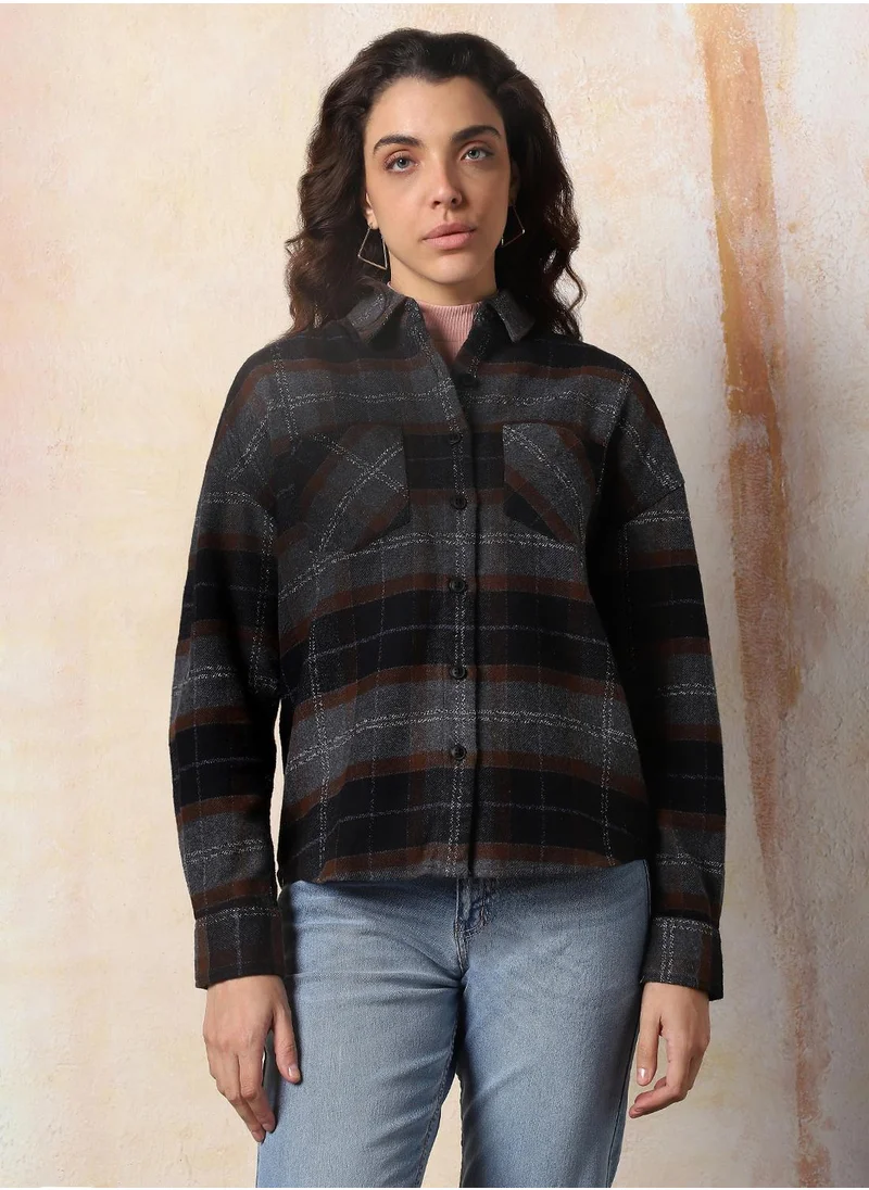 HIGH STAR Stay effortlessly stylish with this comfortable Multicolour Oversized Shirts Checks design crafted from 100% Cotton featuring Long Sleeves with Button closure.