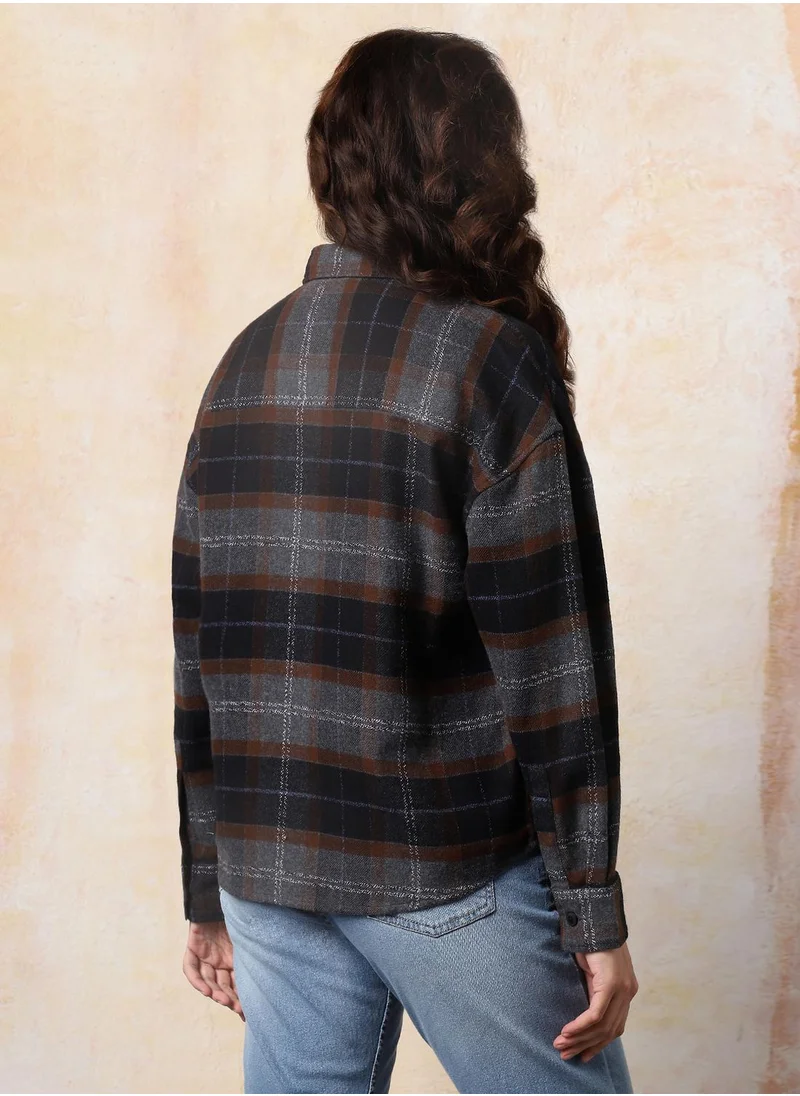 HIGH STAR Stay effortlessly stylish with this comfortable Multicolour Oversized Shirts Checks design crafted from 100% Cotton featuring Long Sleeves with Button closure.