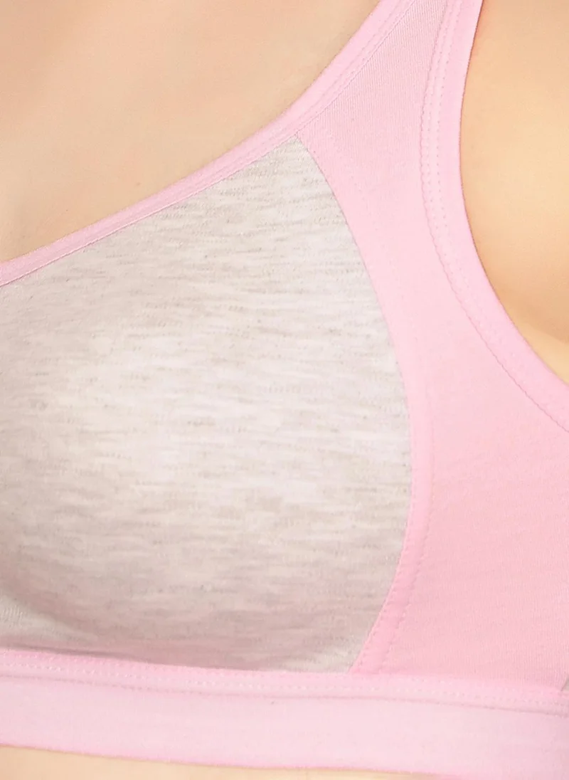 Clovia Grey Clovia Supportz Non-Padded Non-Wired Full Cup T-shirt Bra in Grey- Cotton Rich for Women | Best Price UAE