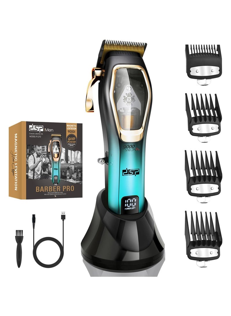 DSP Cordless Magnetic 9000 RPM, Constant Speed Control for Smooth Cutting. Ceramic Blades, 2500mAh Battery, Low Noise & Heat - Ideal for Men's Grooming and Fades (Blue) - Image 1